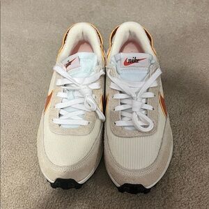 Nike Cream and Orange Athletic Shoes